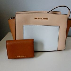 Michael Kors cross body & tri fold wallet